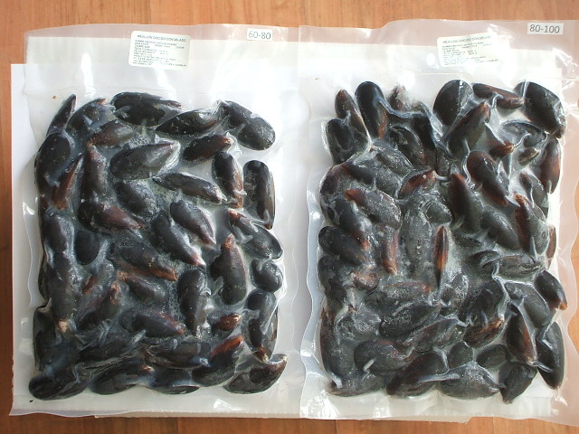 vacuum sealed Mussels